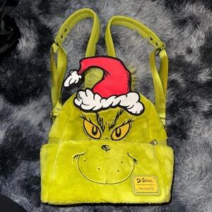 Loungefly grinch Santa Christmas mini backpack